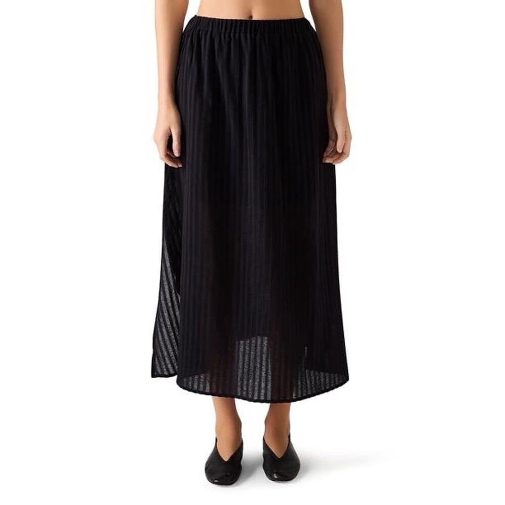 Steve Madden Shadow Stripe Skirt Black Size L Brand New NWT